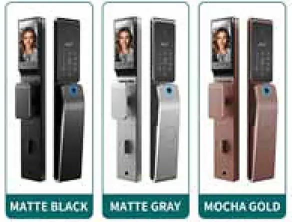 LOC-RLW10 akıllı kilit mat siyah, mat gri ve mocha gold renk seçenekleri