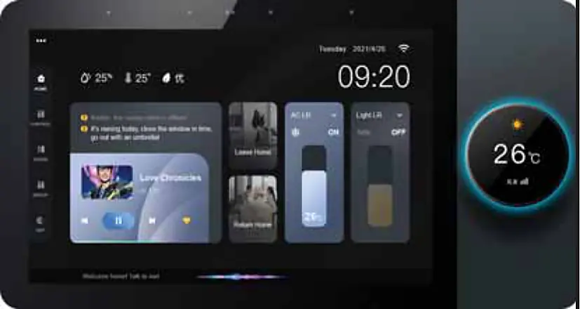 10 inç Android akıllı kontrol paneli, müzik ve gateway fonksiyonlu